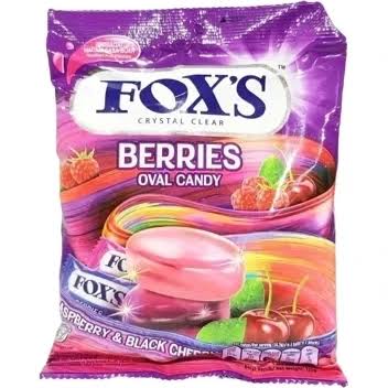 آبنبات فاکس (FOX'S) میوه ای (لیمو، تمشک، گیلاس) 125 گرم